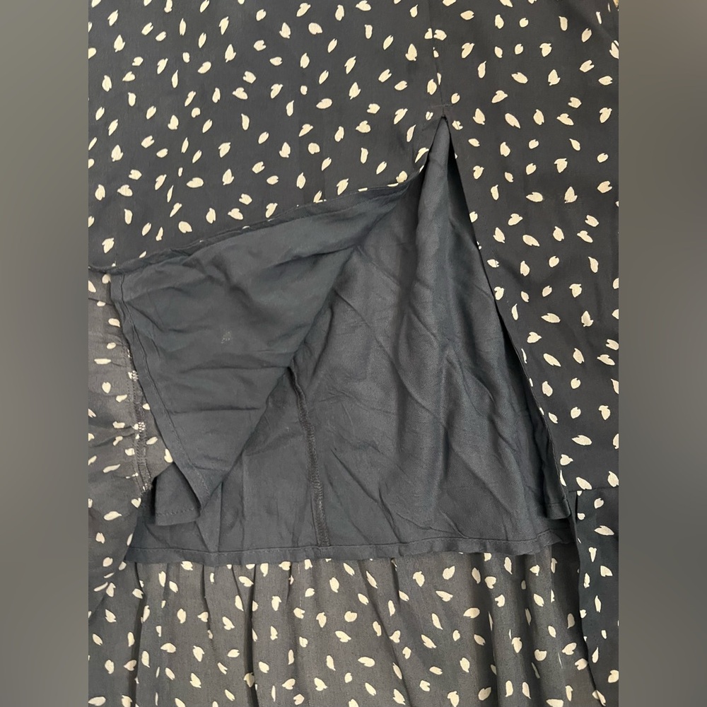 Abercrombie & Fitch Blue Polka Dot slitted Midi Dress, size XS - Picture 5 of 9